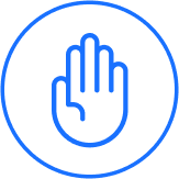 A hand in a "stop" gesture.